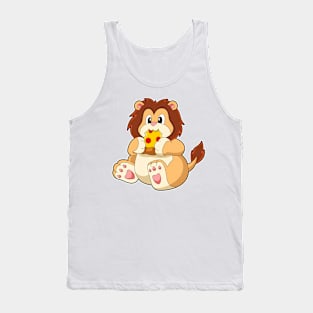 Lion with Piece of Salami Pizza Tank Top